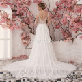 Custom High Beaded wedding dress straight with split